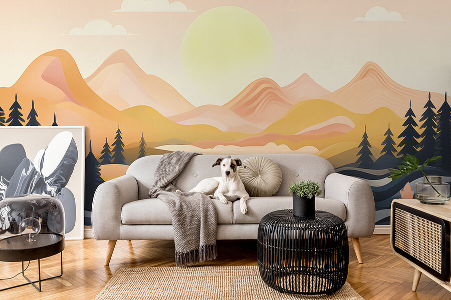 Wall murals River running through a valley - Image 5