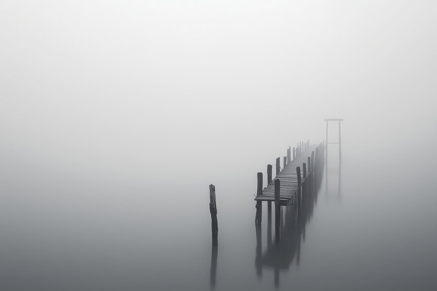 Dock in the fog