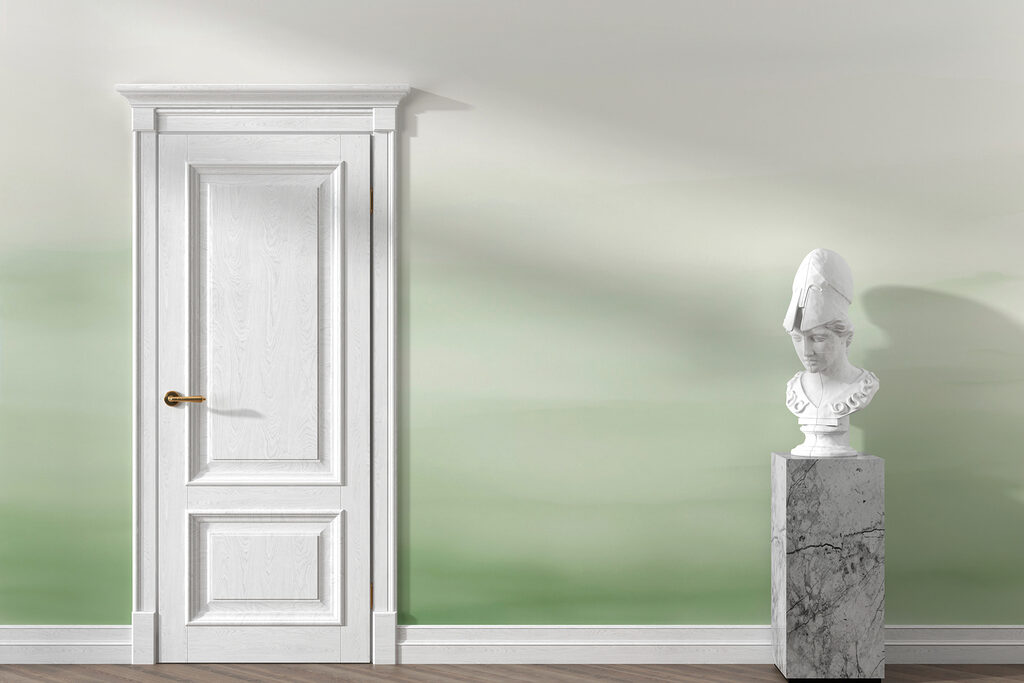 White and green background