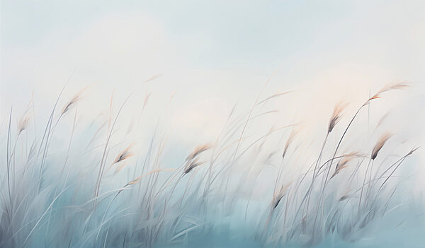 Field of grass with a foggy sky Field of grass with a foggy sky