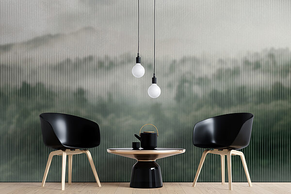 Foggy forest with trees Foggy forest with trees