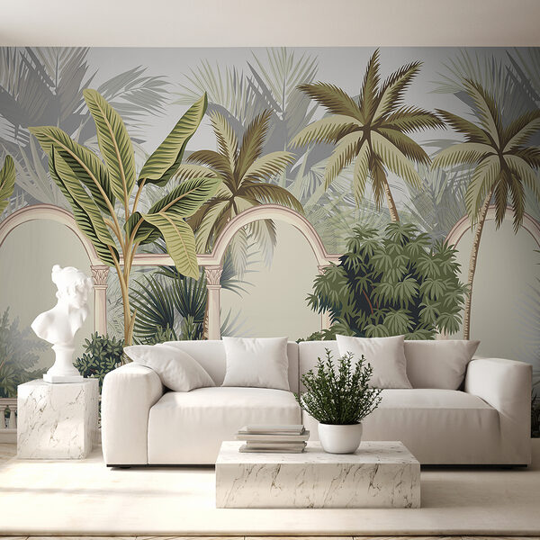 Wallpaper with palm trees and arches Wallpaper with palm trees and arches