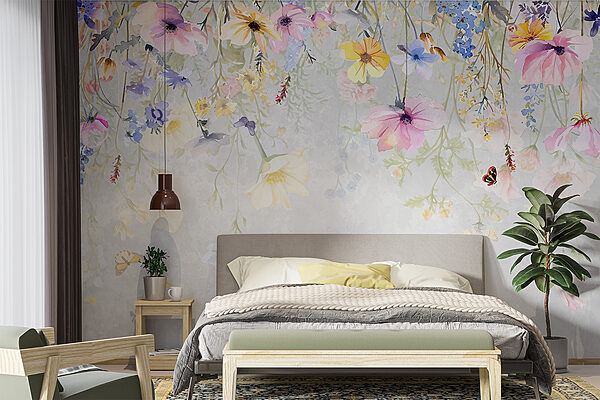 Painting of flowers and butterflies Painting of flowers and butterflies