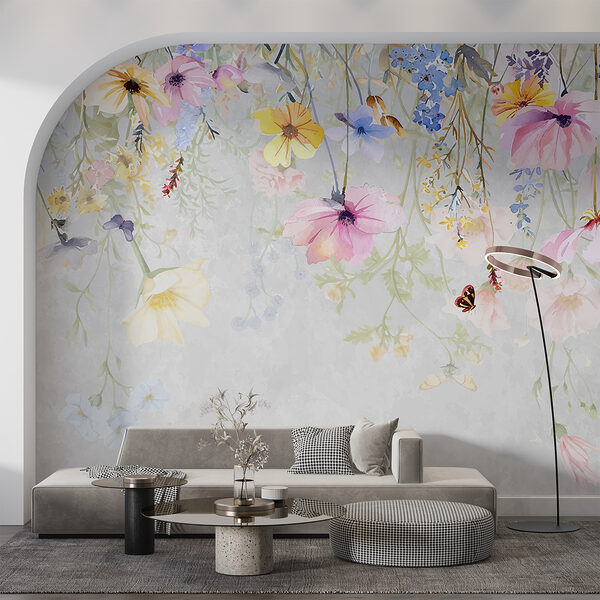Painting of flowers and butterflies Painting of flowers and butterflies