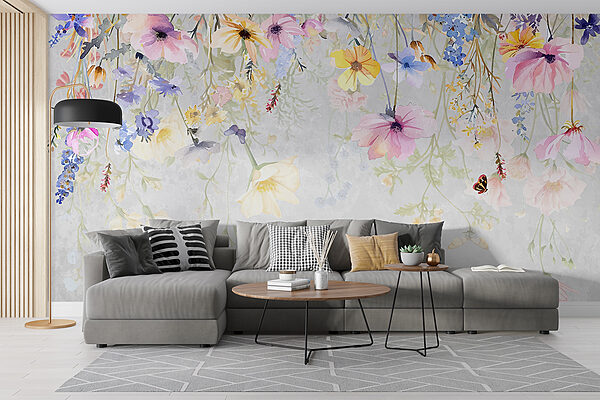 Painting of flowers and butterflies Painting of flowers and butterflies