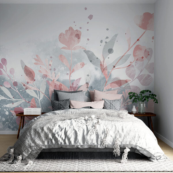 Pink and grey floral design Pink and grey floral design