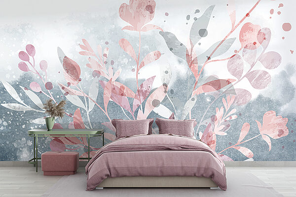 Pink and grey floral design Pink and grey floral design