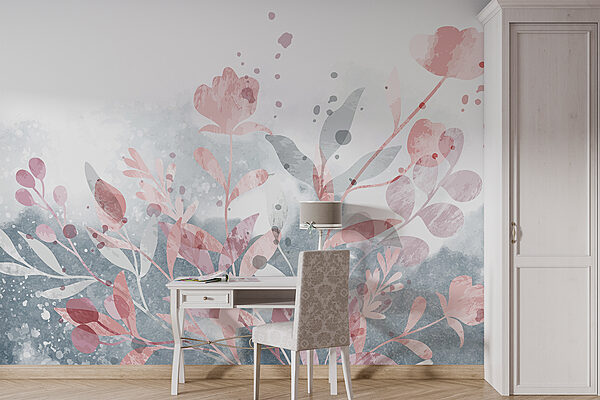 Pink and grey floral design Pink and grey floral design
