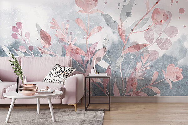 Pink and grey floral design Pink and grey floral design