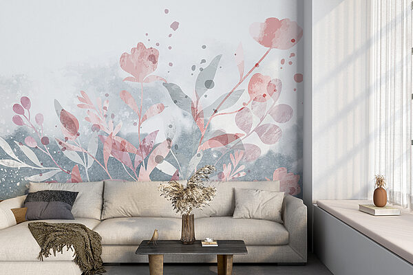 Pink and grey floral design Pink and grey floral design