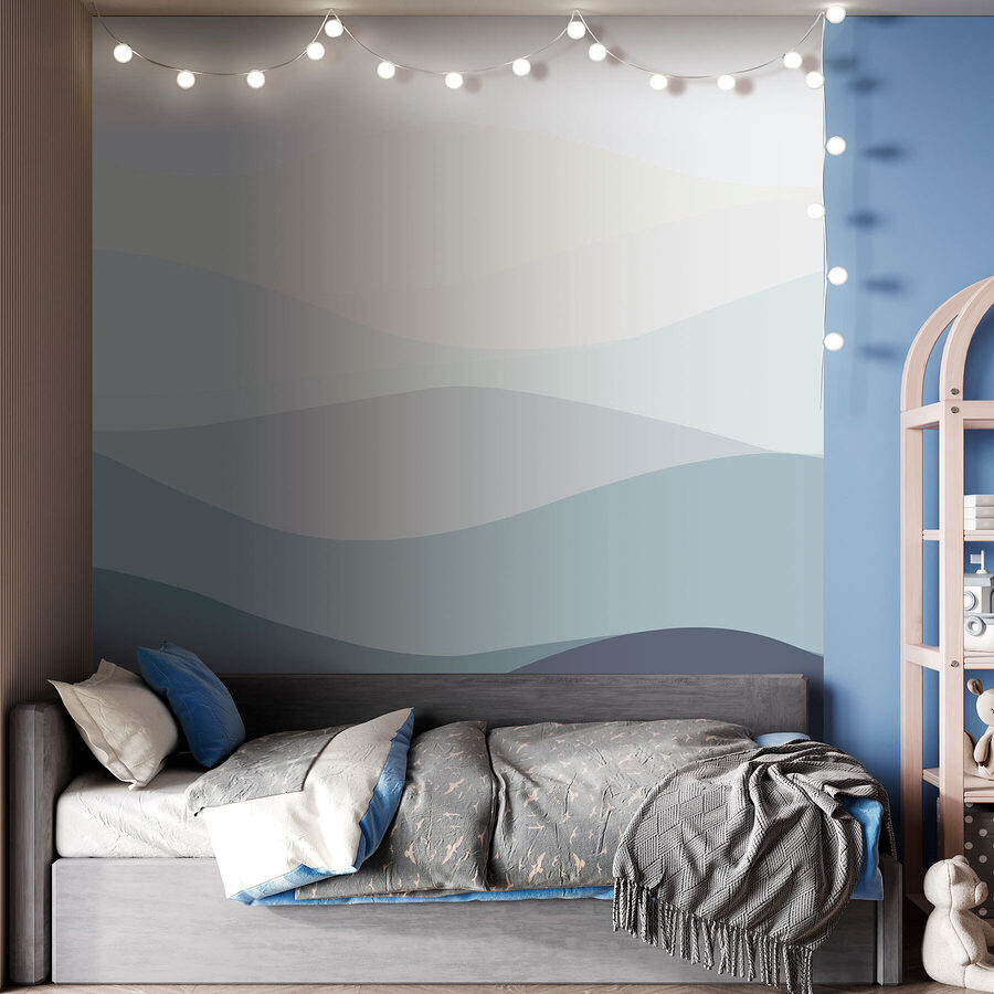 Wall murals Grey and white waves - Image 2