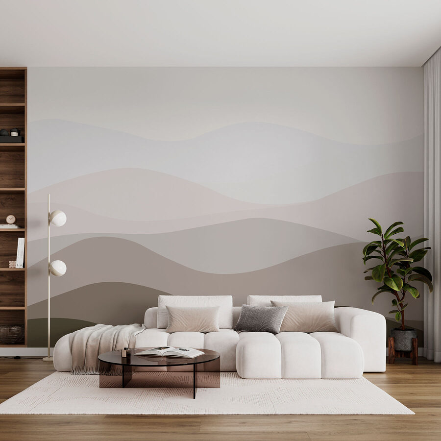 Brown and white wavy lines