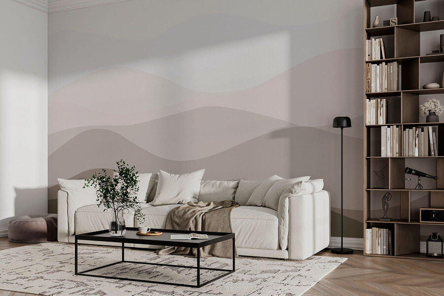Brown and white wavy lines
