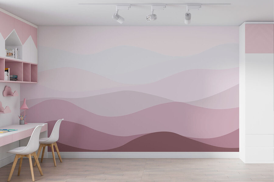 Purple and white wavy lines
