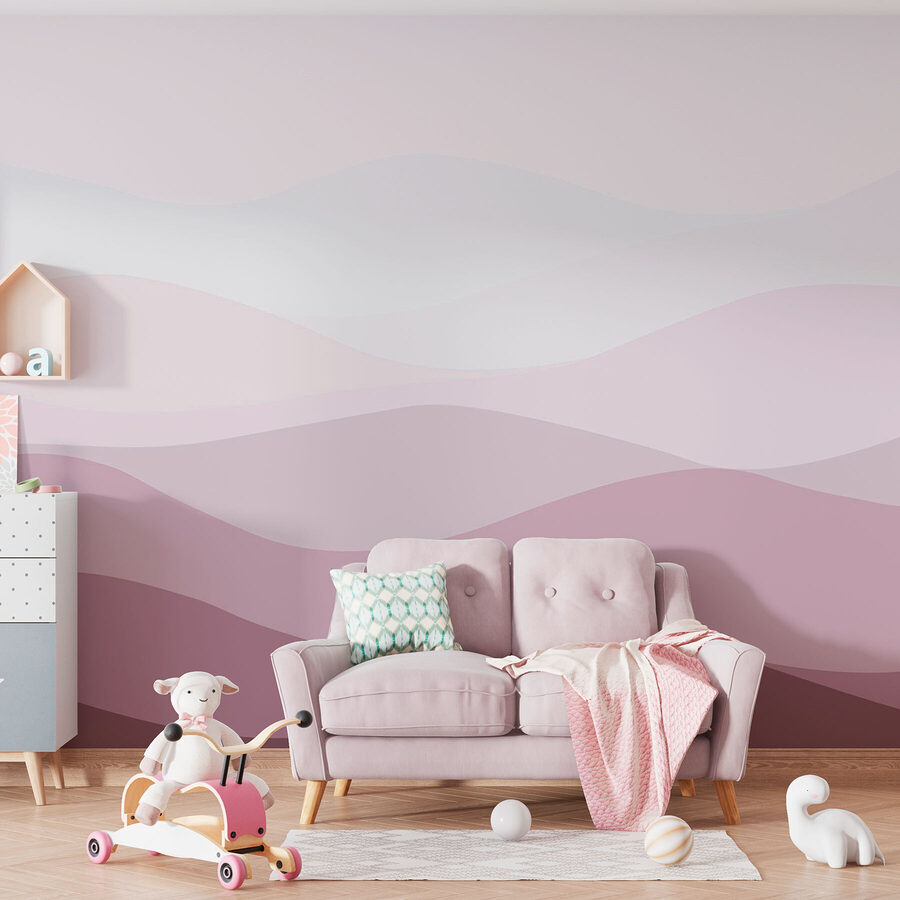 Purple and white wavy lines