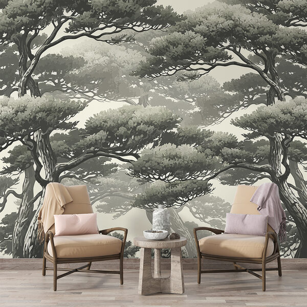 Group of trees with many branches Group of trees with many branches