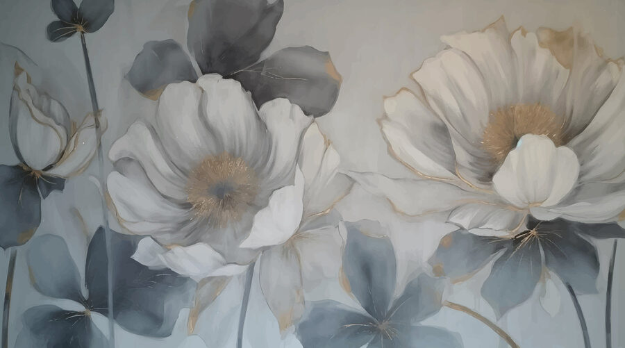 Wall murals Painting of flowers on a wall - Image 3