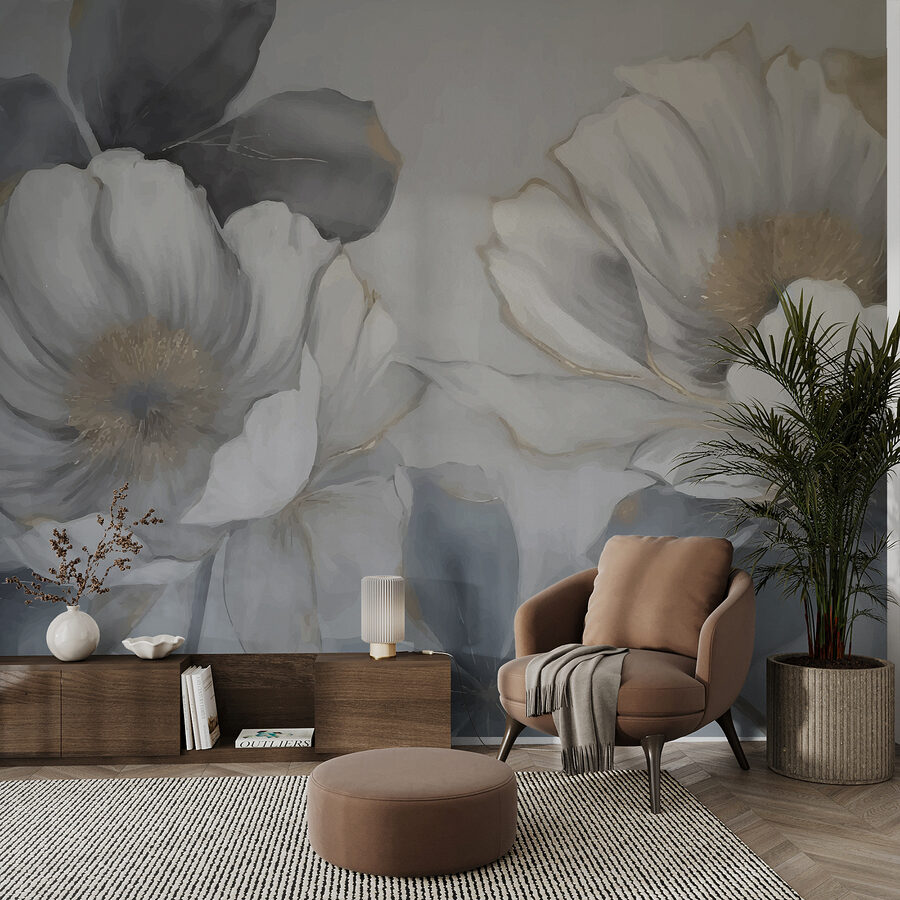 Wall murals Painting of flowers on a wall - Image 2