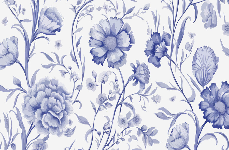 Blue and white floral pattern