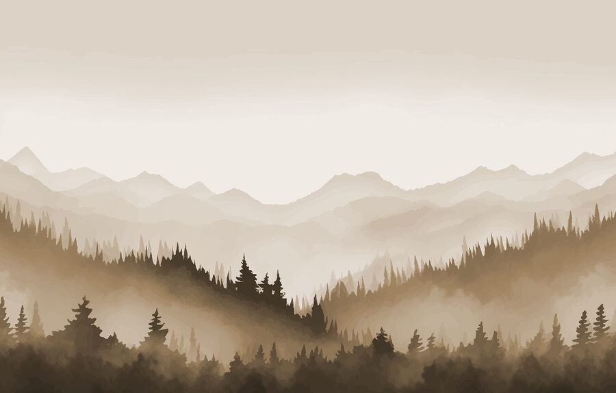 Wall murals Landscape of trees and mountains - Image 4