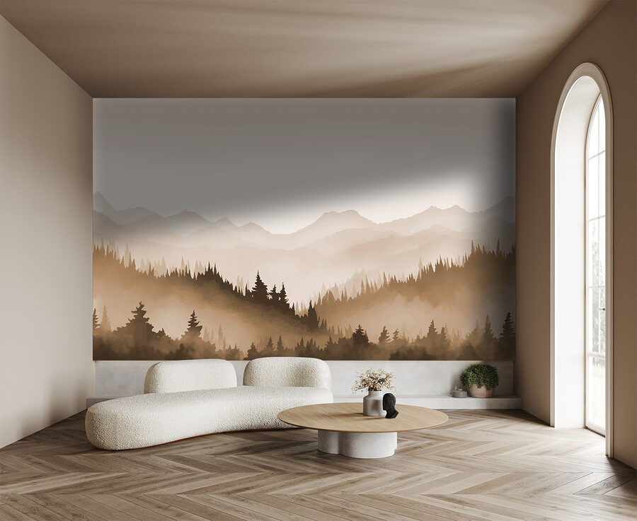 Wall murals Landscape of trees and mountains - Image 2