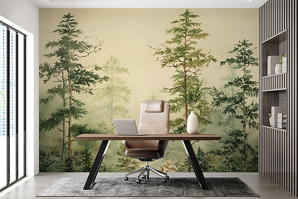 Painting of a forest Painting of a forest