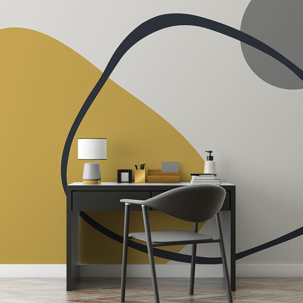 Yellow and grey and black shapes Yellow and grey and black shapes