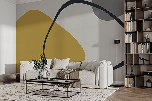 Yellow and grey and black shapes Yellow and grey and black shapes