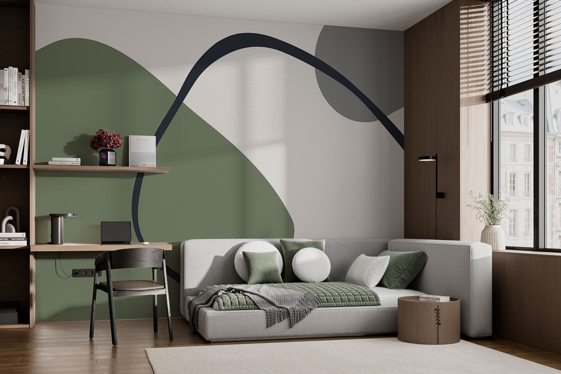 Green and grey art Green and grey art