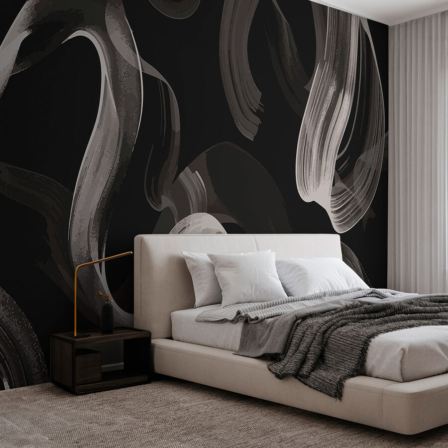 Black and white background with white smoke Black and white background with white smoke