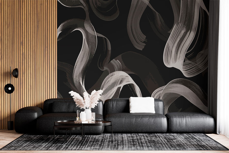Black and white background with white smoke Black and white background with white smoke