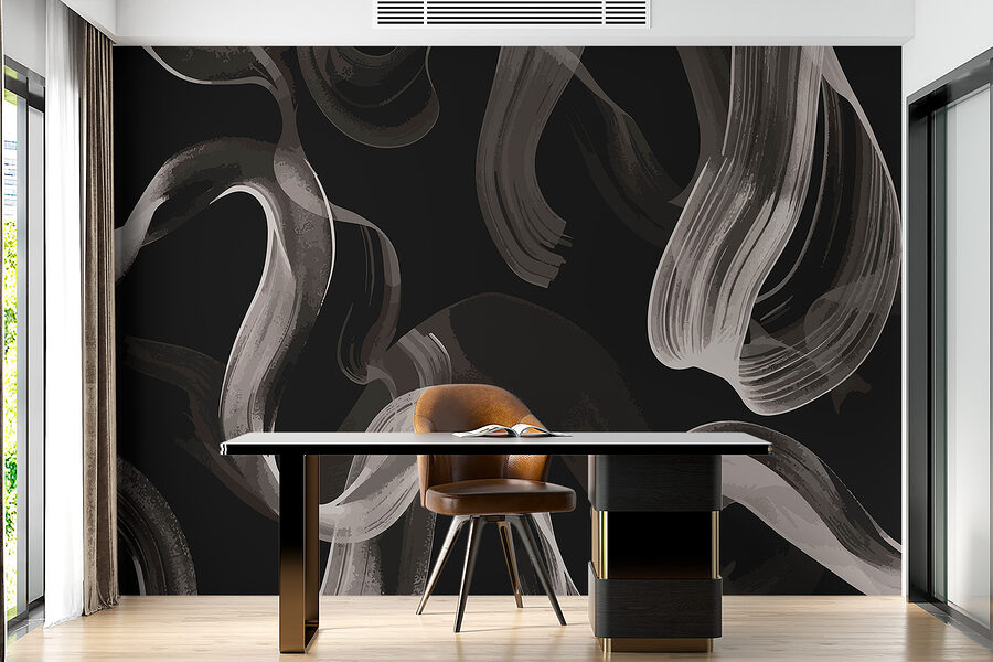 Black and white background with white smoke Black and white background with white smoke