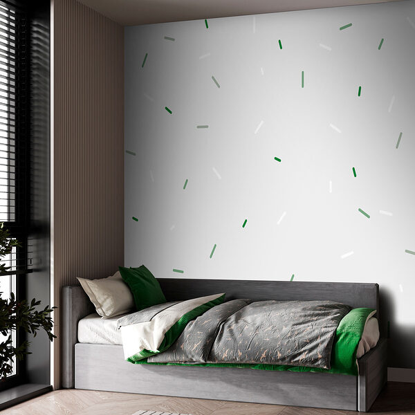 White background with green and white specks White background with green and white specks