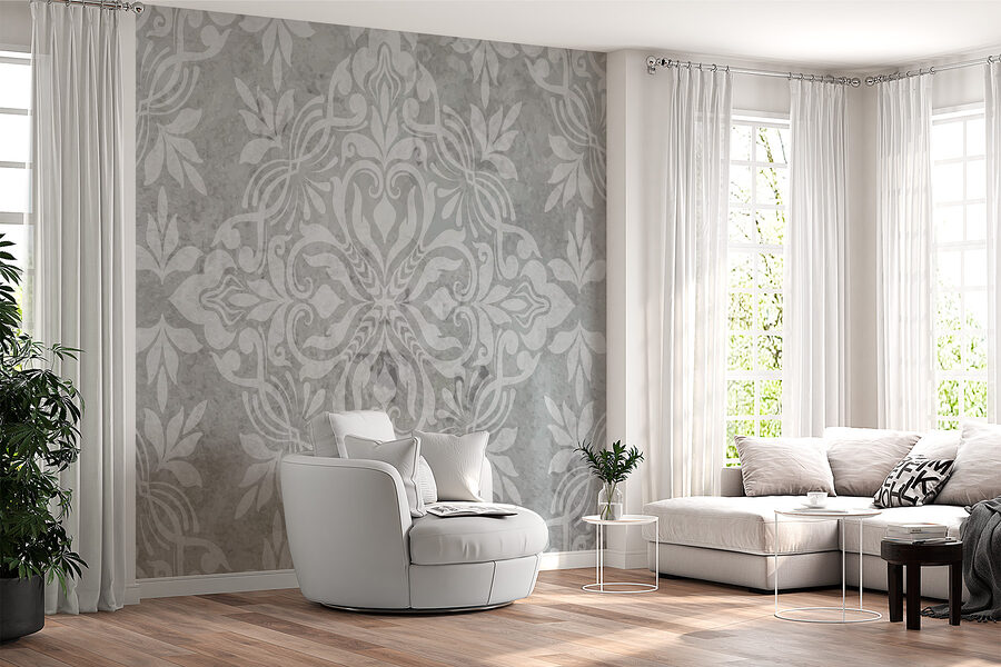 Grey and white wallpaper