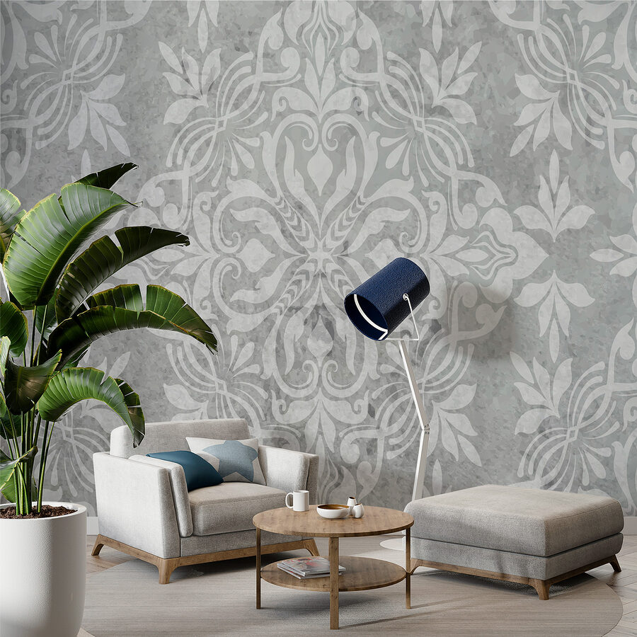 Grey and white wallpaper