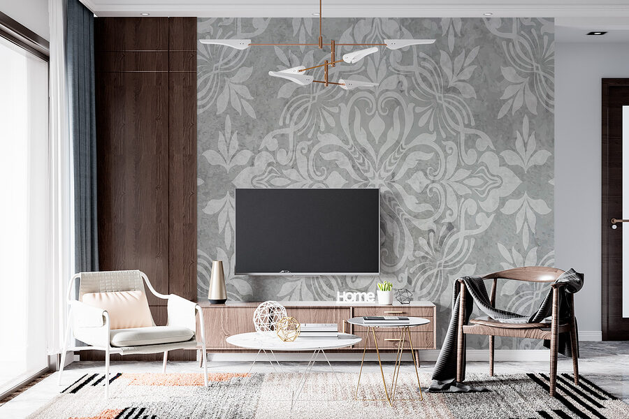Grey and white wallpaper