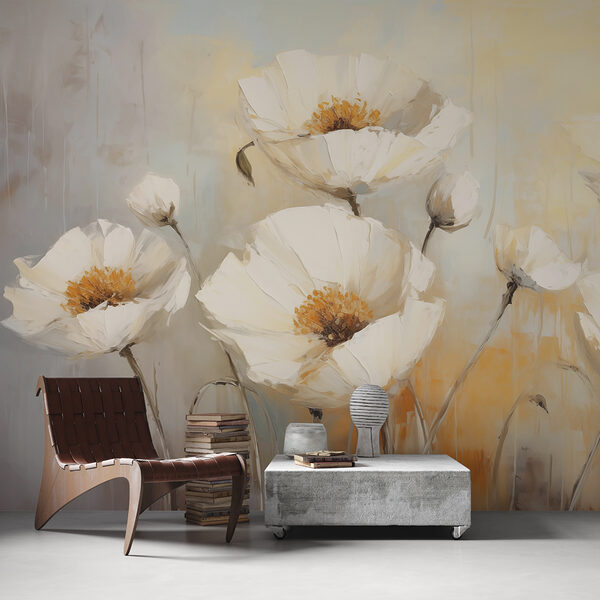 Painting of white flowers Painting of white flowers