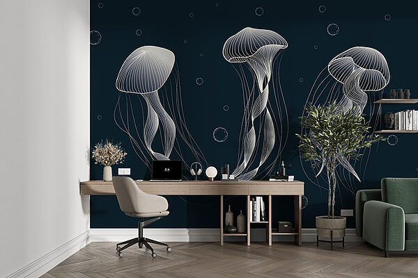 Group of jellyfishes in the water Group of jellyfishes in the water