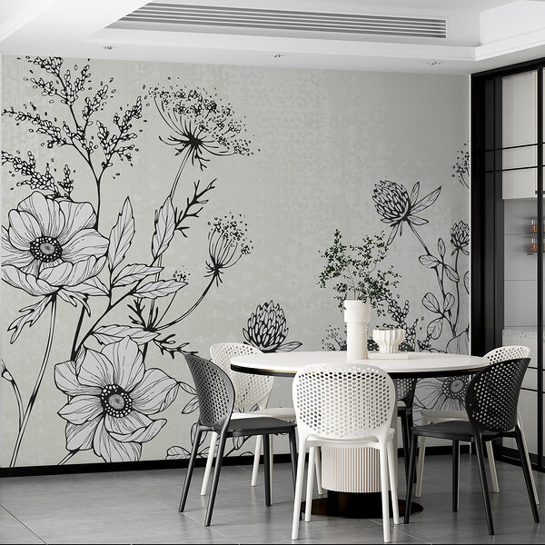 Drawing of flowers and leaves Drawing of flowers and leaves