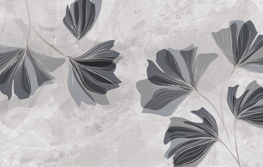 Grey and white floral design