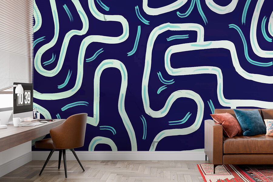 Blue and white pattern