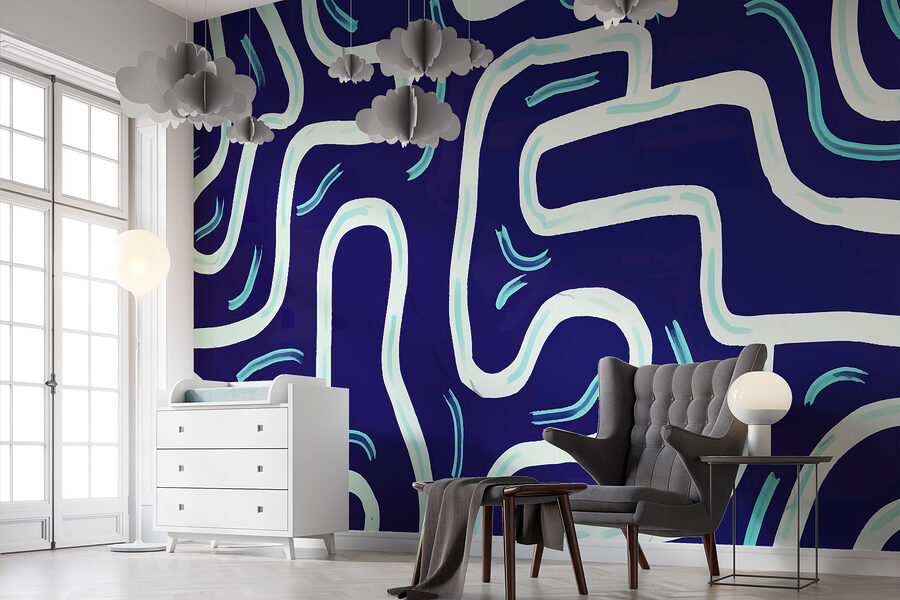 Blue and white pattern
