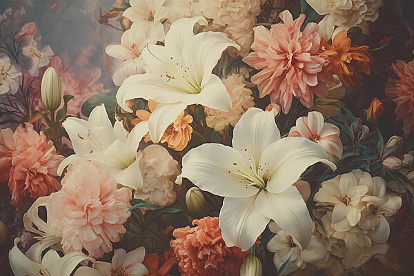 Group of flowers in a bouquet Group of flowers in a bouquet