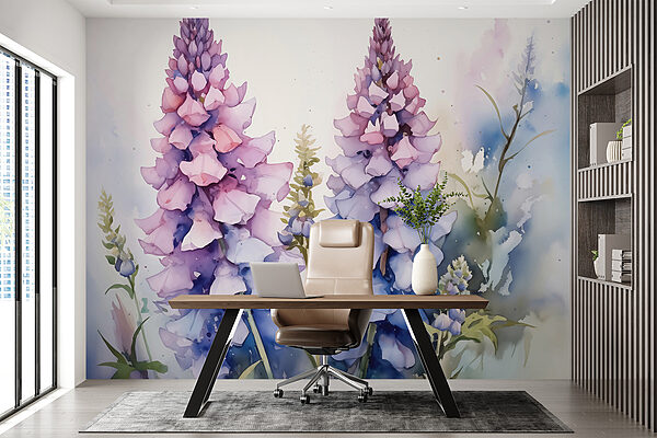 Painting of flowers on a white background Painting of flowers on a white background