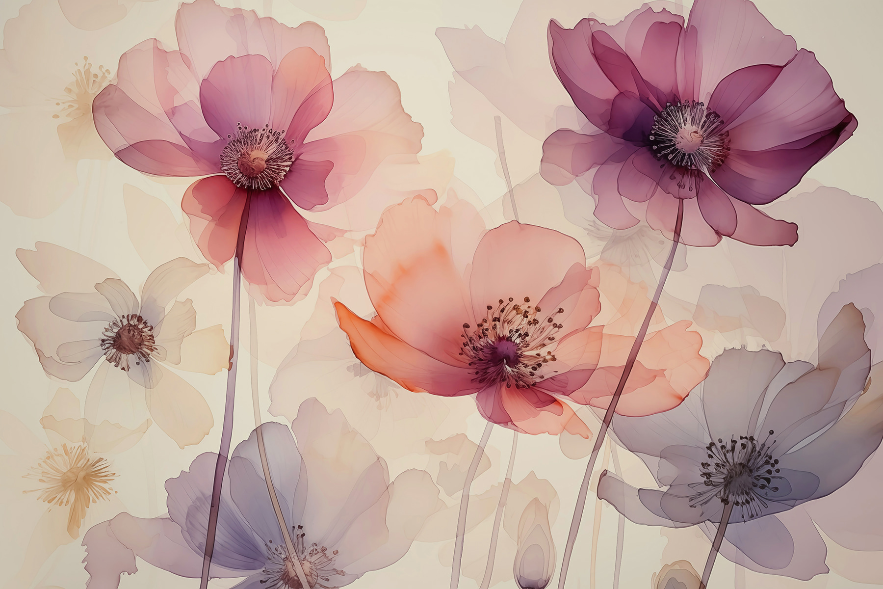 Group of flowers on a white background Group of flowers on a white background