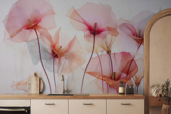 Group of flowers with transparent petals Group of flowers with transparent petals