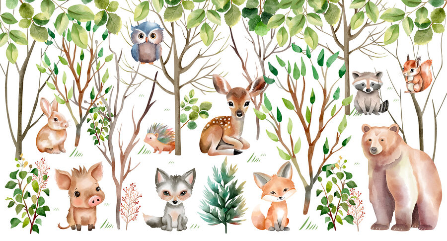 Wall murals Group of animals in the woods - Image 7