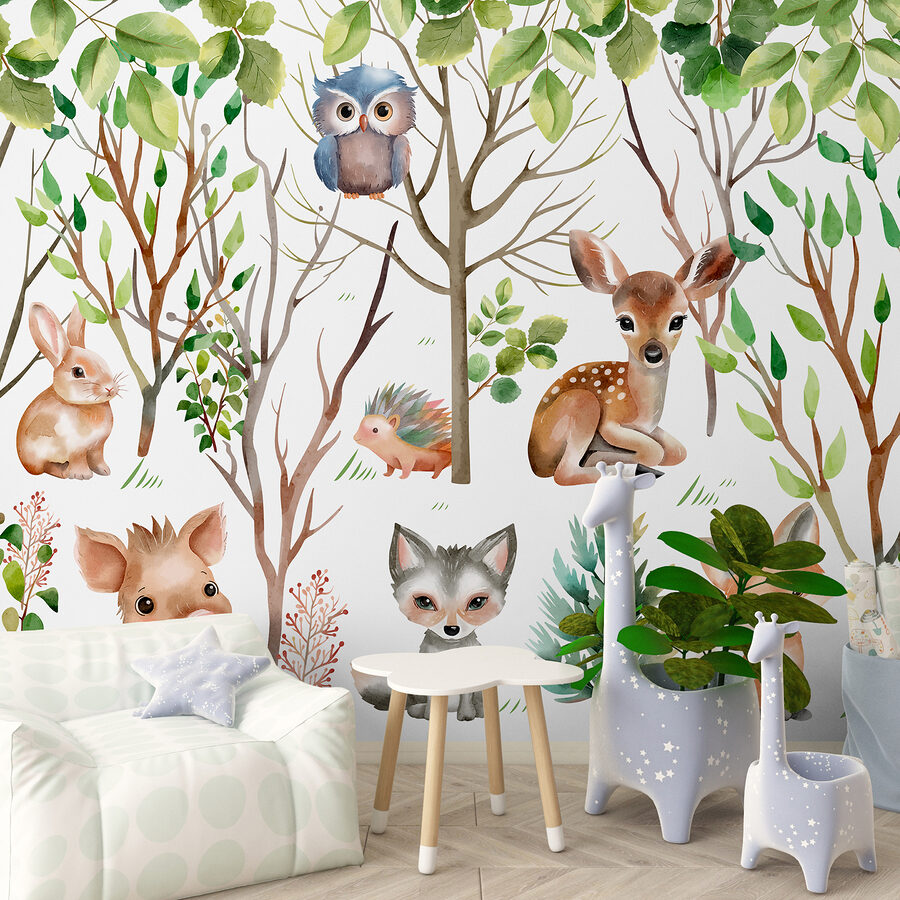 Wall murals Group of animals in the woods - Image 2