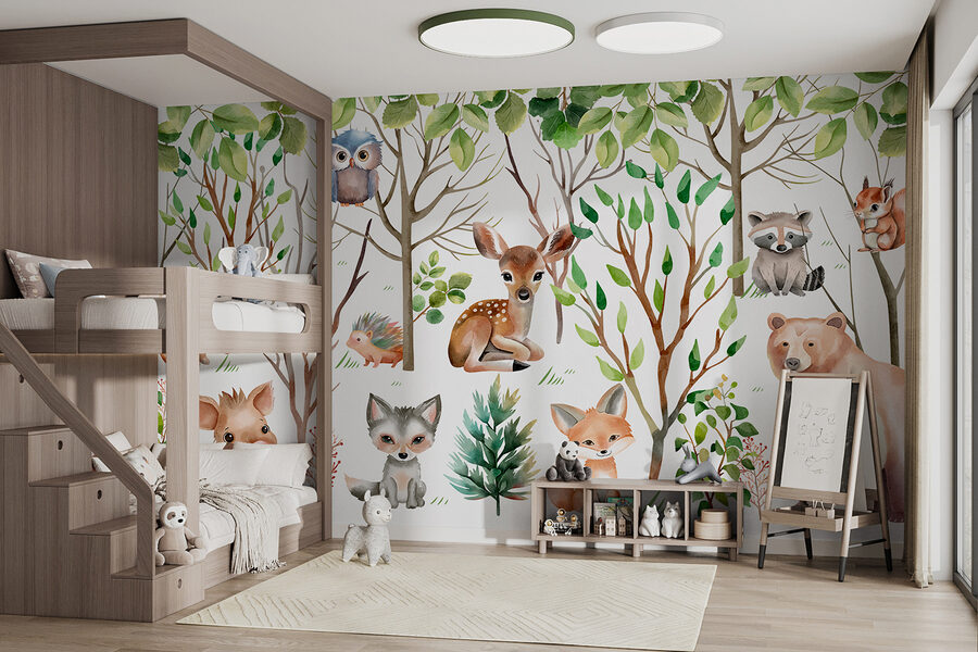 Wall murals Group of animals in the woods - Image 3