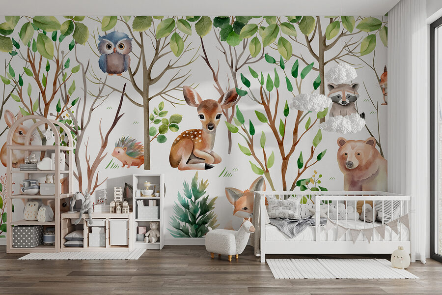 Wall murals Group of animals in the woods - Image 6